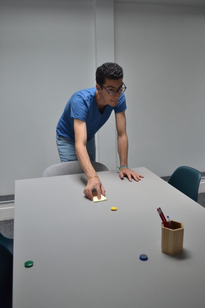 Curling table stylo post-it